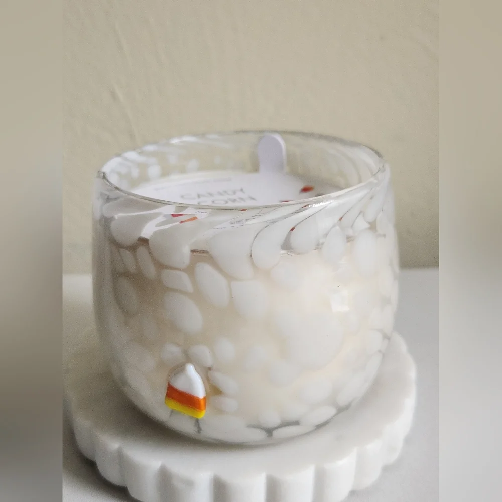 Anthropologie Mystic Confetti Icon Candy Corn Glass Candle